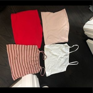 BUNDLE- 2 Brandy spaghetti strap tanks,2 tube tops